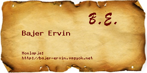 Bajer Ervin névjegykártya